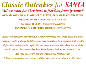 Classic Oatcakes for SANTA